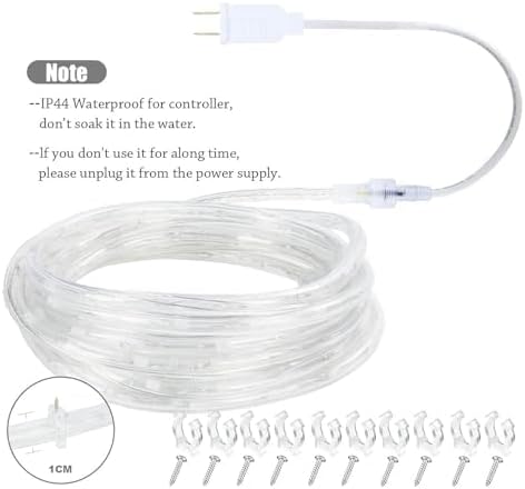 Vigdur LED Rope Lights - 30ft Waterproof Warm White Flexible Tube Lights for Outdoor Garden & Patio | 360 LEDs
