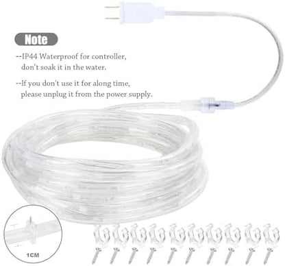 Vigdur LED Rope Lights - 30ft Waterproof Warm White Flexible Tube Lights for Outdoor Garden & Patio | 360 LEDs