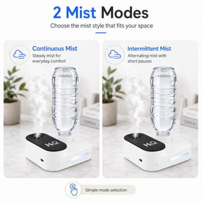 Portable Water Bottle Humidifier for Travel White Rechargeable Mini Small