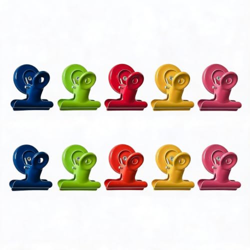 10 Pack Heavy Duty Magnetic Clips for Refrigerator & Whiteboard - Kitchen Organizer & Photo Display