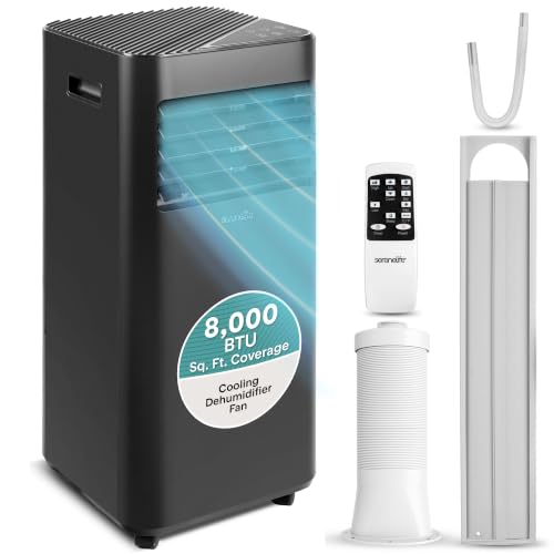 Portable 8,000 BTU Air Conditioner with Dehumidifier & Fan - All-in-One Climate Control