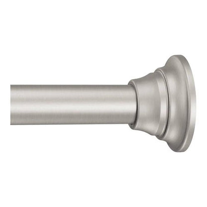 Moen Straight Adjustable Mounted Shower Curtain Rod for Bathroom, Brushed Nickel Finish, TR1000BN