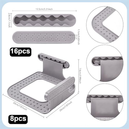 8Pcs Bed Sheet Holders for Corners with Locks - Gray - Heavy Duty Fitted Sheet Clips