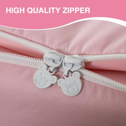 Pink Flower Petals Twin Zipper Comforter Set for Girls - A Nice Night