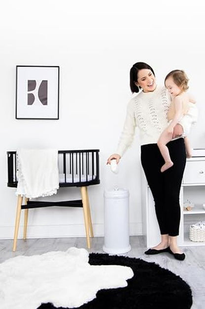 Ubbi Stainless Steel Diaper Pail, Odor Locking, No Special Bag Required, Award-Winning, Registry Must-Have, Open Water