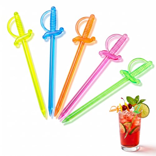 100PCS Multicolor Plastic Sword Toothpicks for Appetizers - Party Food Picks