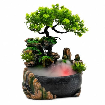 Indoor Water Fountain with LED Lights and Mist for Relaxation