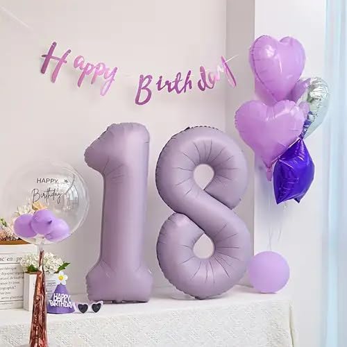 Regine Switzerland 40-Inch Lilac Number 1 Balloon - First Birthday Decorations for Girls