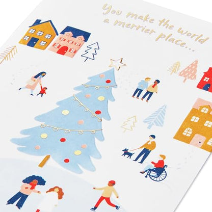 Christmas Card - Outdoor Scene - One Smile at a Time Holiday Greeting Card