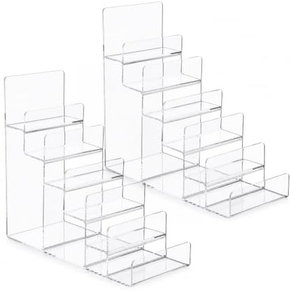 6-Tier Acrylic Wallet Display Stand Clear Organizer for Purses & Accessories