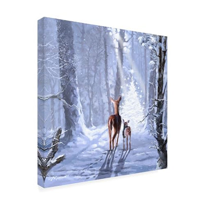 Wrapped Canvas Wall Art - Christmas Magic Landscape 24x24 - Modern Home Decor