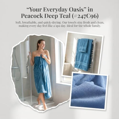 Black Luxury Bath Towels 3 Pack - Ultra Soft, Skin-Friendly, Low-Lint Set