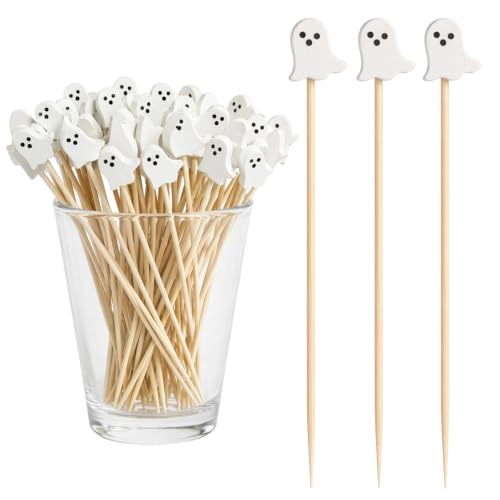 Halloween Ghost Cocktail Picks Set of 100 Food & Drink Decorations