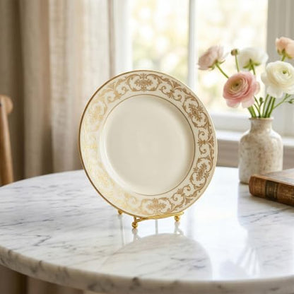 Mini Gold Plate Easel Stands Set of 4 - Small Display Frames for Photos, Art, Plates