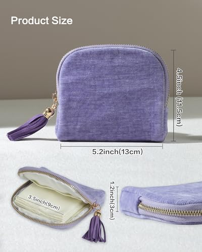 Travel Jewelry Case with Velvet Pouch - Plum Purple