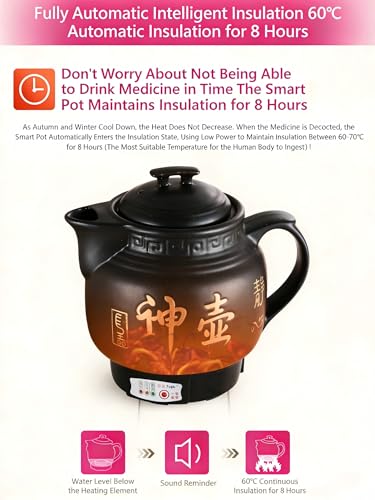110V Fully Automatic Ceramic Decoction Pot with 1.06 Gallon Capacity - Black