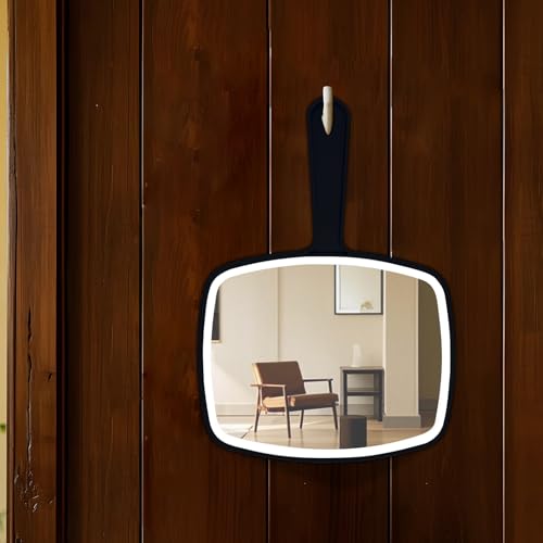 Black 2-Pack Handheld Makeup Mirrors 10.5 Inch Portable Vanity with Hanging Hole
