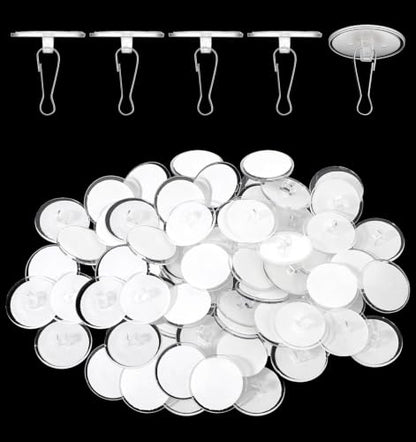50 Pack Adhesive Ceiling Hooks No-Drill Wall Mounts for Light Decorations