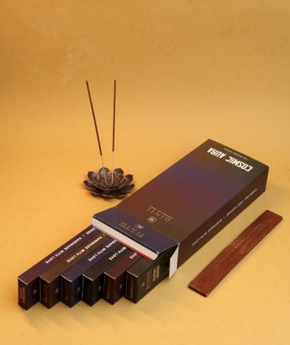 Cosmic Aura Incense Gift Set - 6 Spiritual Scents, 120 Hand-Rolled Sticks