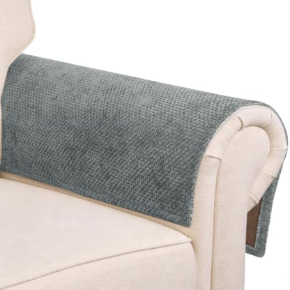 Dark Grey Waterproof Couch Arm Covers Set of 2 - 24x20 Inches, Sofa & Recliner Protector