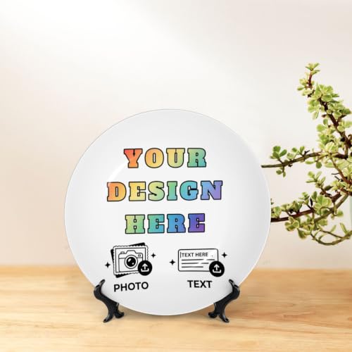 6-Inch Personalized Ceramic Plate with Logo, Photo or Text Customization