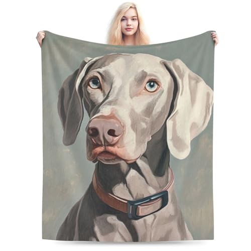Weimaraner Dog Blanket Gift for Women Kids - Cozy Flannel Throw 60x80 in - Puppy Lover Decor