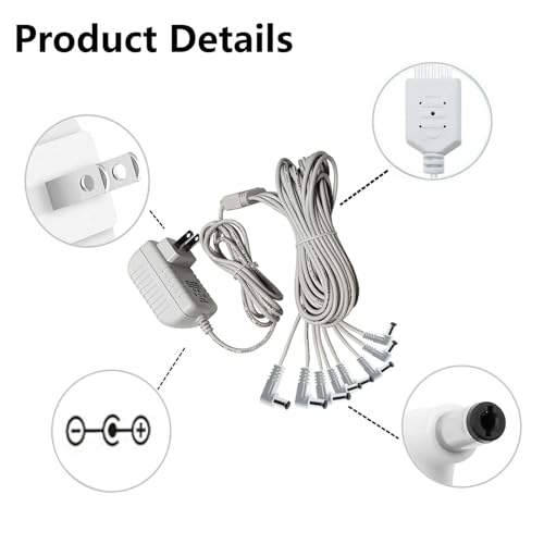 4.5V Power Adapter with 8 Output Ports for Lemax Lighted Christmas Village Accessories - Compatible with Various Series - Variations of THIS listing