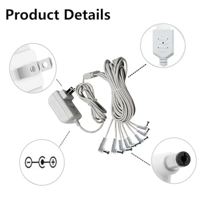 4.5V Power Adapter with 8 Output Ports for Lemax Lighted Christmas Village Accessories - Compatible with Various Series - Variations of THIS listing