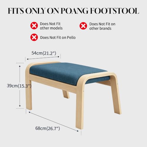 B-poang Ottoman Navy Blue Cover for IKEA POÄNG Footstool - Fabric Slipcover, Replacement Cushion