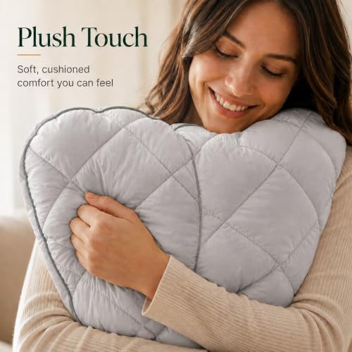 Grey Japanese Plof Pillow - Breathable Quilted Grid Bed Pillow with Neck Support