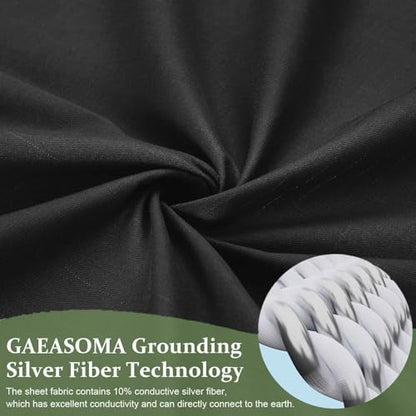 Grounding Sheets Queen Size with Silver Fiber & Organic Cotton - Black