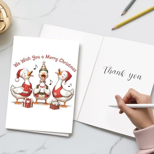 Funny Goose Christmas Card with Envelope - Holiday Greeting Card - Variation: Christmas66