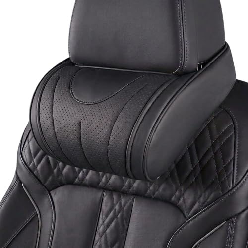 Black Memory Foam Car Headrest Neck Pillow - Universal Support