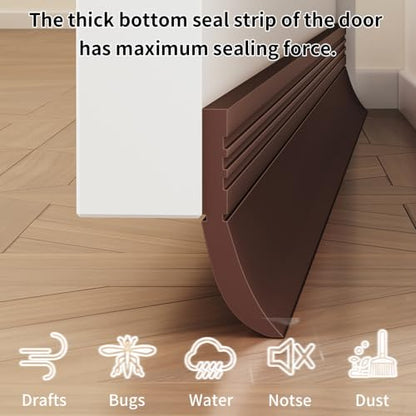 Brown Door Draft Stopper Bottom Door Seal Weather Stripping Gap Blocker