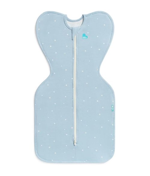Love To Dream Swaddle Up Original - Arms Up Design, Ultra Breathable Cotton Wearable Blanket - 1.0 TOG, Medium 13-19lbs, Twinkle Powder Blue