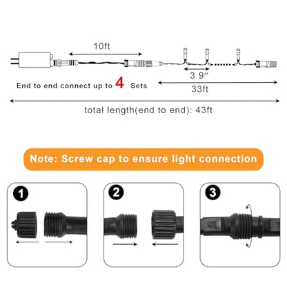 FairyGlim 100 LED Multicolor String Lights - 33FT Waterproof Connectable Christmas Lights with Timer & 8 Modes, Green Wire