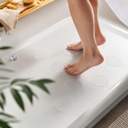 20 Pack Non-Slip Shower Floor Stickers - Transparent Bathroom Safety Decals