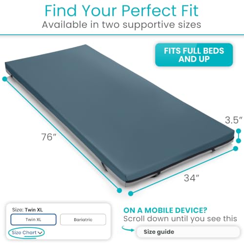 76 x 34 x 3.5 Inch Gel Mattress Topper for Hospital Bed - Pressure Relief, Non-Slip, Waterproof Cover