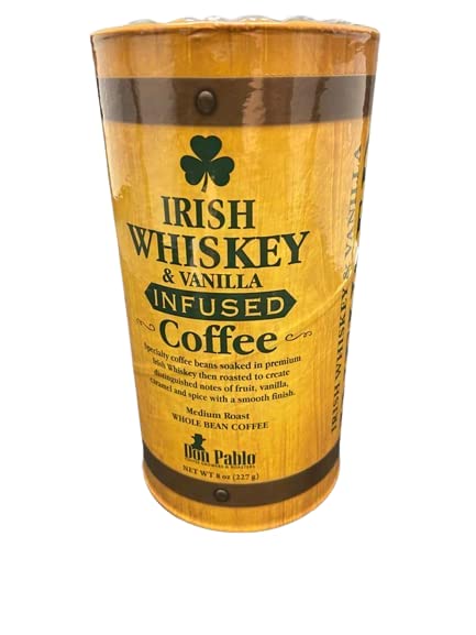 Generic Don Pablo Irish Whiskey & Vanilla Infused Coffee-Whole Bean Coffee- 8 Ounce Bag in Collectible Tube