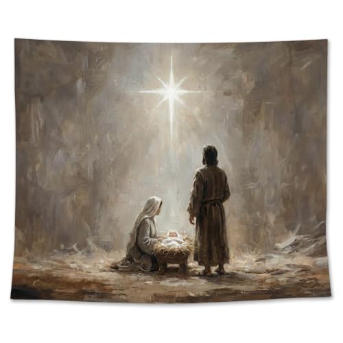 Christian Nativity Christmas Wall Tapestry - Religious Scene Decor - Variation: Christmas8