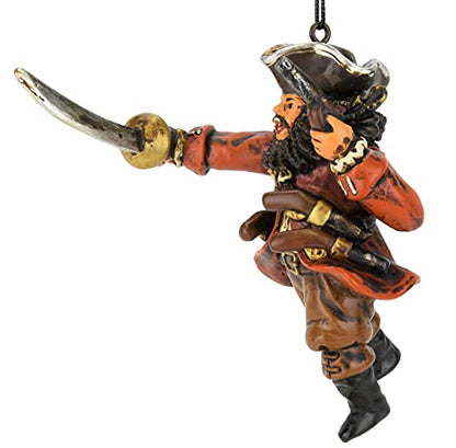 Pirate Halloween Christmas Ornament Blackbeard Pirate Decor Resin 3.5 Inch