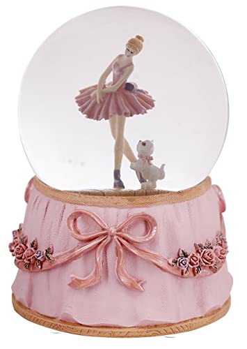 Ballerina Snow Globe with Swan Lake Tune - Dancer with Puppy Variation