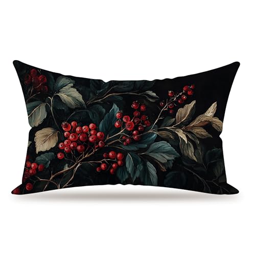 Christmas Berries Decorative Pillow Covers 12x20 - A-christmas Berries 2
