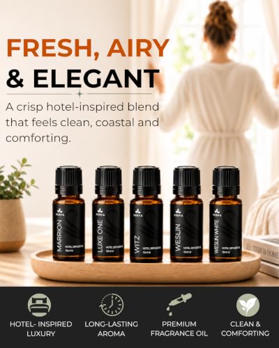 Hotel Diffuser Oil Set with 5 Fragrances - 10ml Each, Home Scent Gift