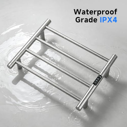 Brushed Nickel 4-Bar Wall Mounted Heated Towel Rack - Small Towel Warmer