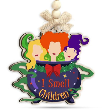 Hocus Pocus Wooden Christmas Ornament - Witch Quote & Spooky Holiday Decor