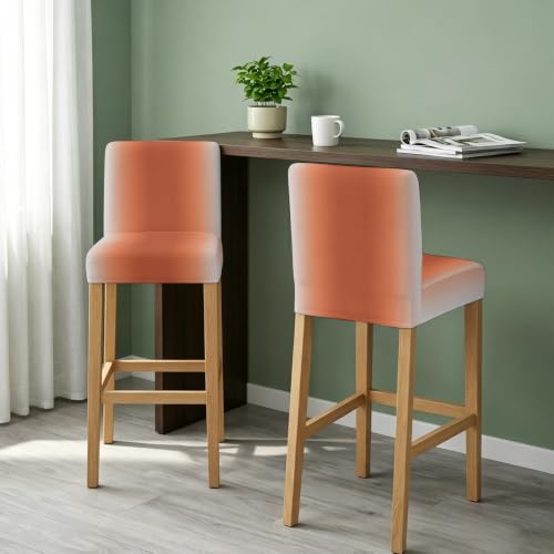 Rust Orange Ombre Bar Stool Covers Set of 2 - Stretch Counter & Pub Chairs