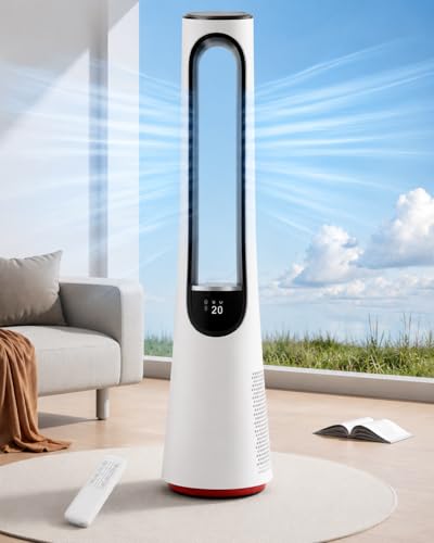 38 Inch Bladeless Tower Fan with 20 Speeds & 4 Modes, 120° Oscillation, Remote & Ambient Light