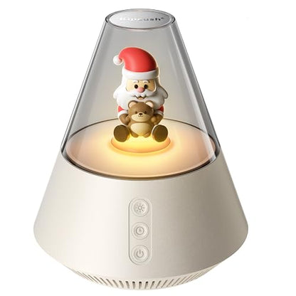 White Noise Machine with Santa & Bear Figurines, Night Light, 30 Soothing Sounds