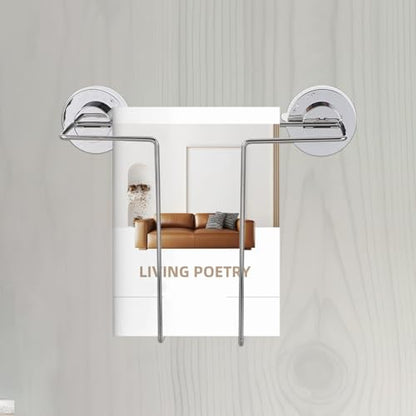 Stainless Steel Wall-Mount Magazine Holder with Suction Cup